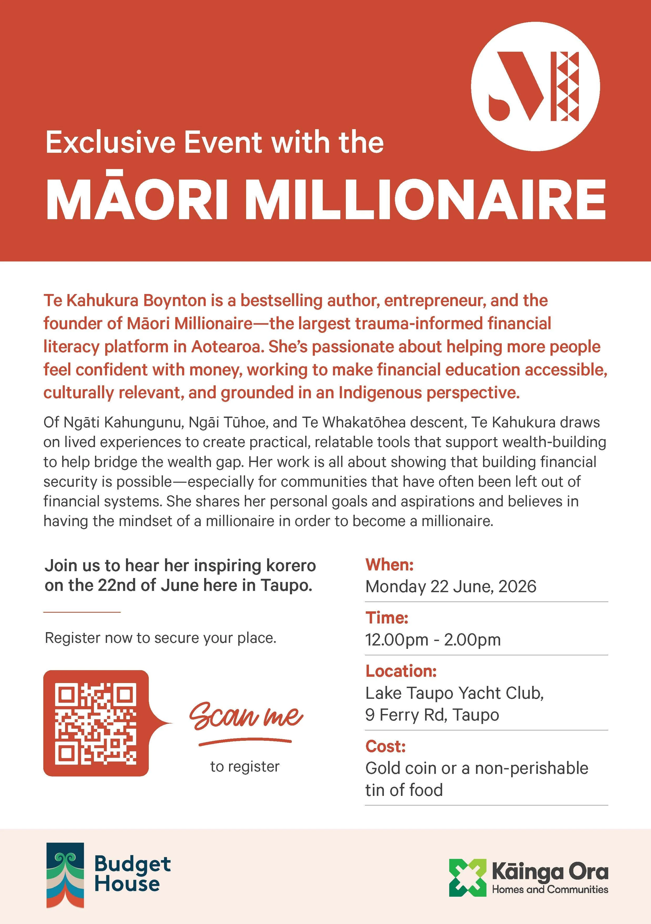 Māori Millionaire event - 22nd June 