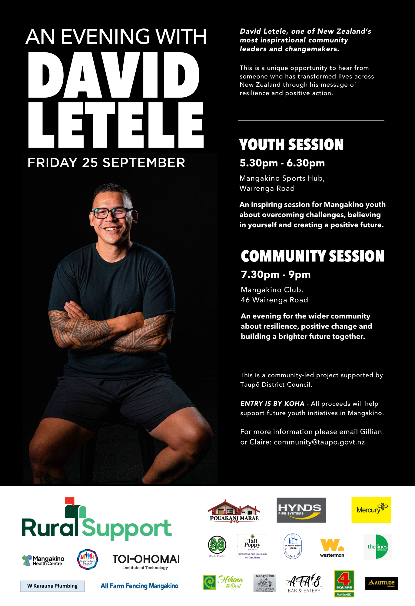 An Evening with David Letele - 25 September