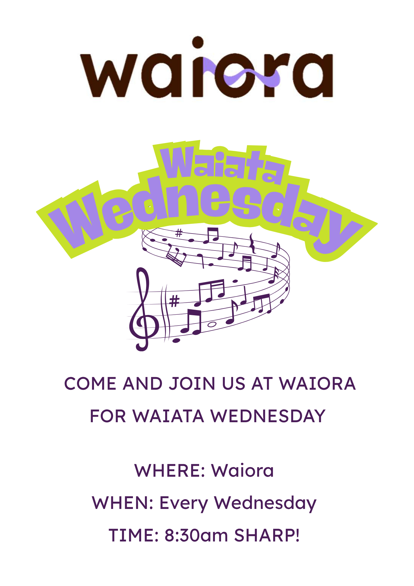 Waiata Wednesdays - every week at Waiora