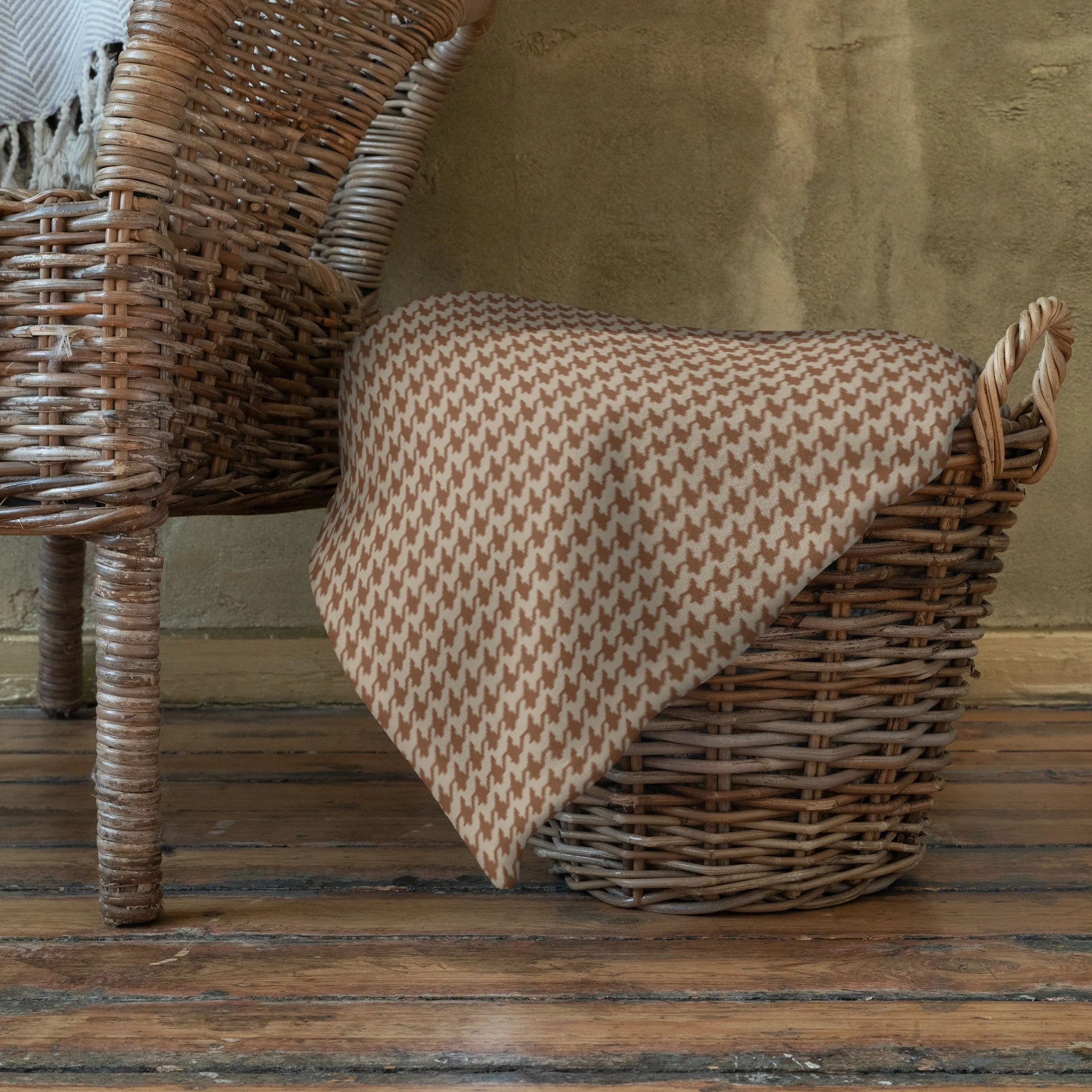 Fall Houndstooth Throw Blanket