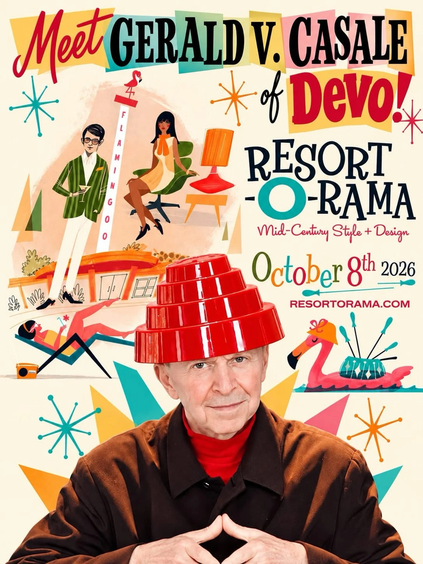 ⭐ Meet Gerald V. Casale from Devo AT Resort-O-Rama!!⭐&nbsp;&nbsp;

Come for the 🍷 Wine Tasting🍷 and Stay for the Chat! Gerald V. Casale shares how he has been influenced by Mid Century Modern Design!! Hosted by Judd &ldquo;The Fink&rdquo;!!

When: 