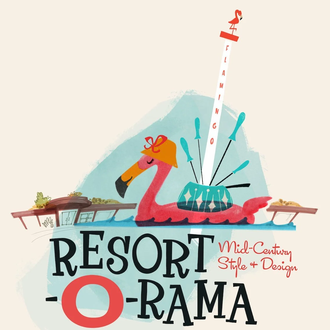 The whimsical world of Resort-O-Rama -JOIN us October 8th-11th! 

💫COOL pool vibes!!
💫STAY and support the historic Flamingo Hotel (1957)! 
💫 Meet Gerald V. Casale from Devo! 
💫 Rare NorCal retro slide show with Charles Phoenix! 
💫 SIP Cocktails