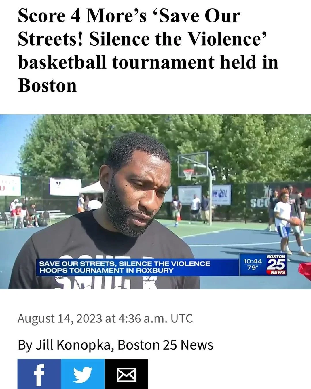 Score 4 More’s ‘Save Our Streets! Silence the Violence’ basketball tournament held in Boston