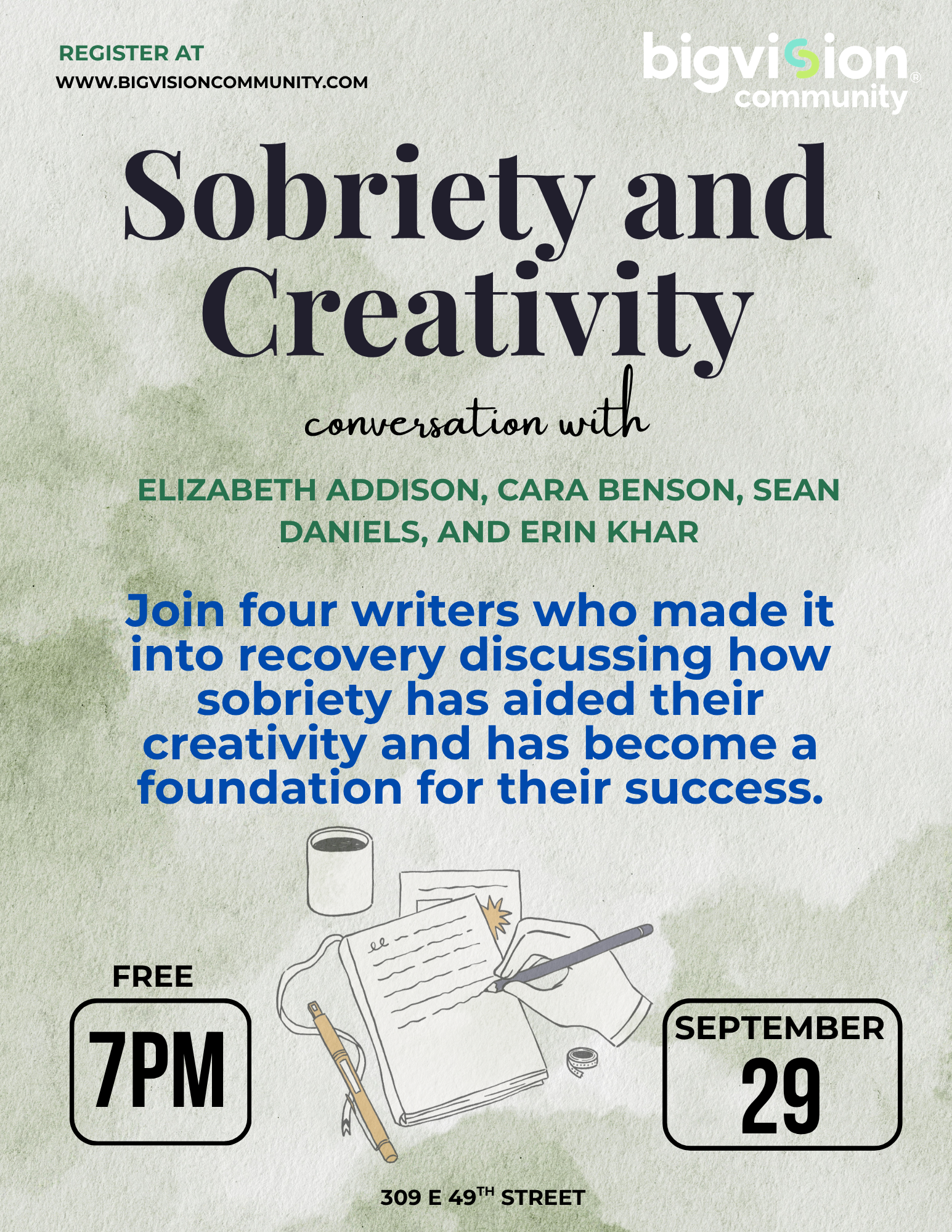Sobriety and Creativity Panel in NYC