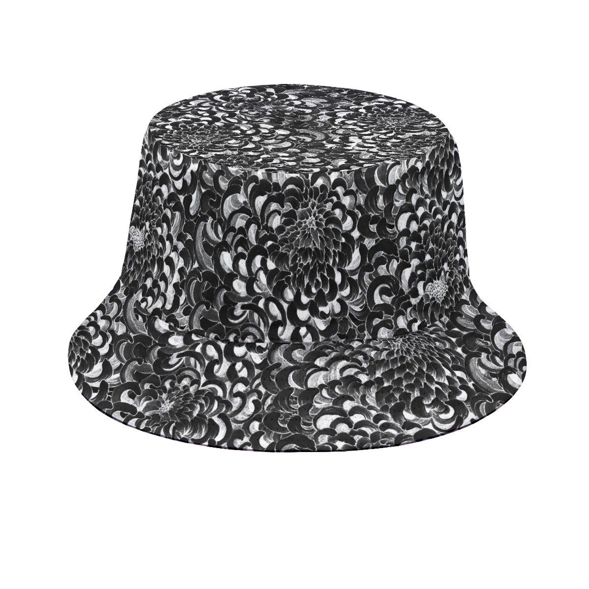 Black Chrysanthemum Bucket Hat