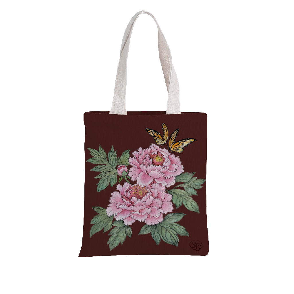 Peonies Butterflies Tote