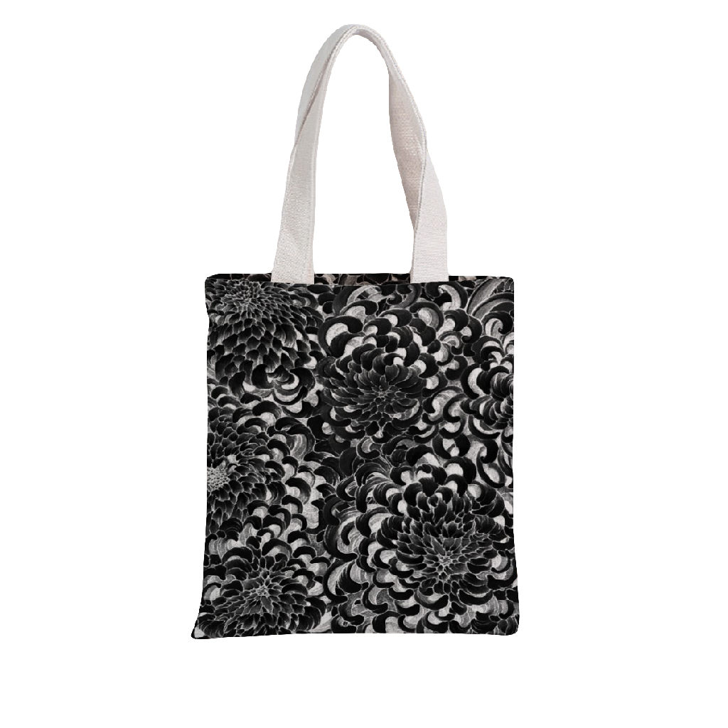 Black Chrysanthemum Tote