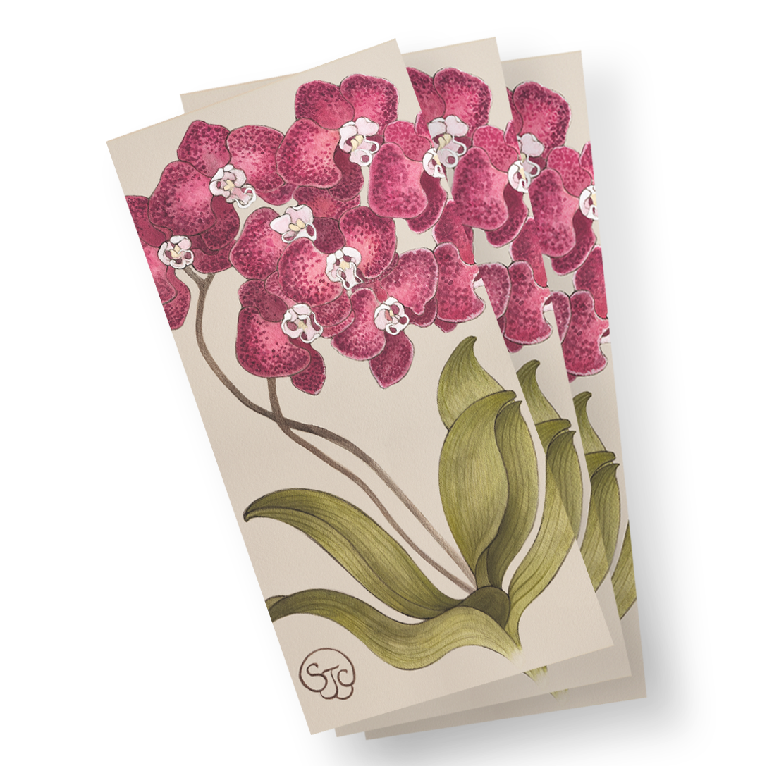 Red Orchid Notecard | Bookmark