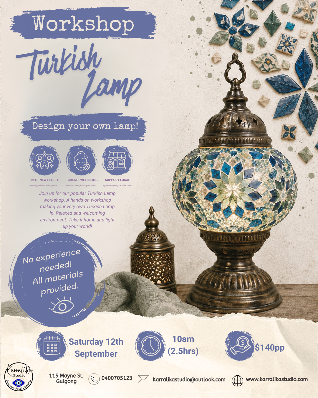Turkish Lamp Workshop - Saturday 12th September 10am