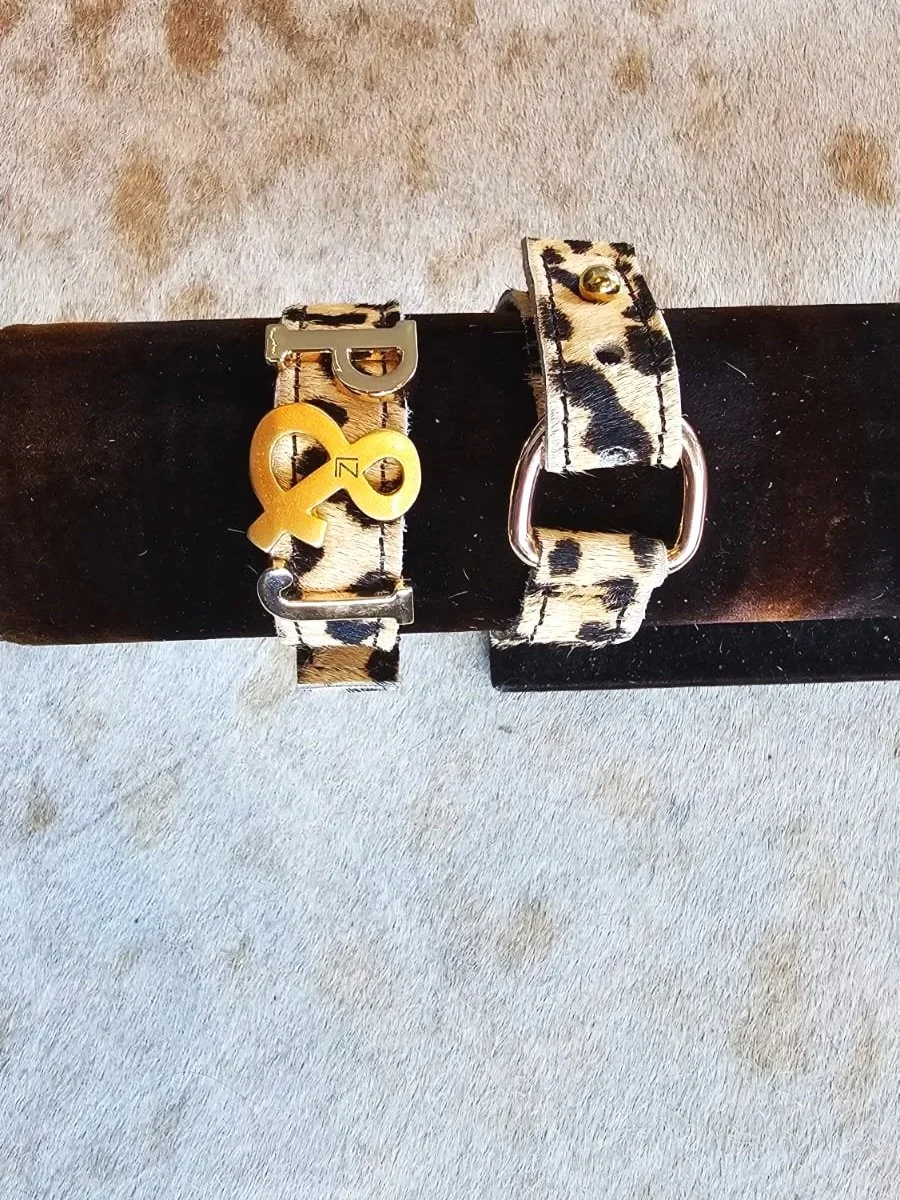 Pulsera de Piel Ajustable - Leopardo