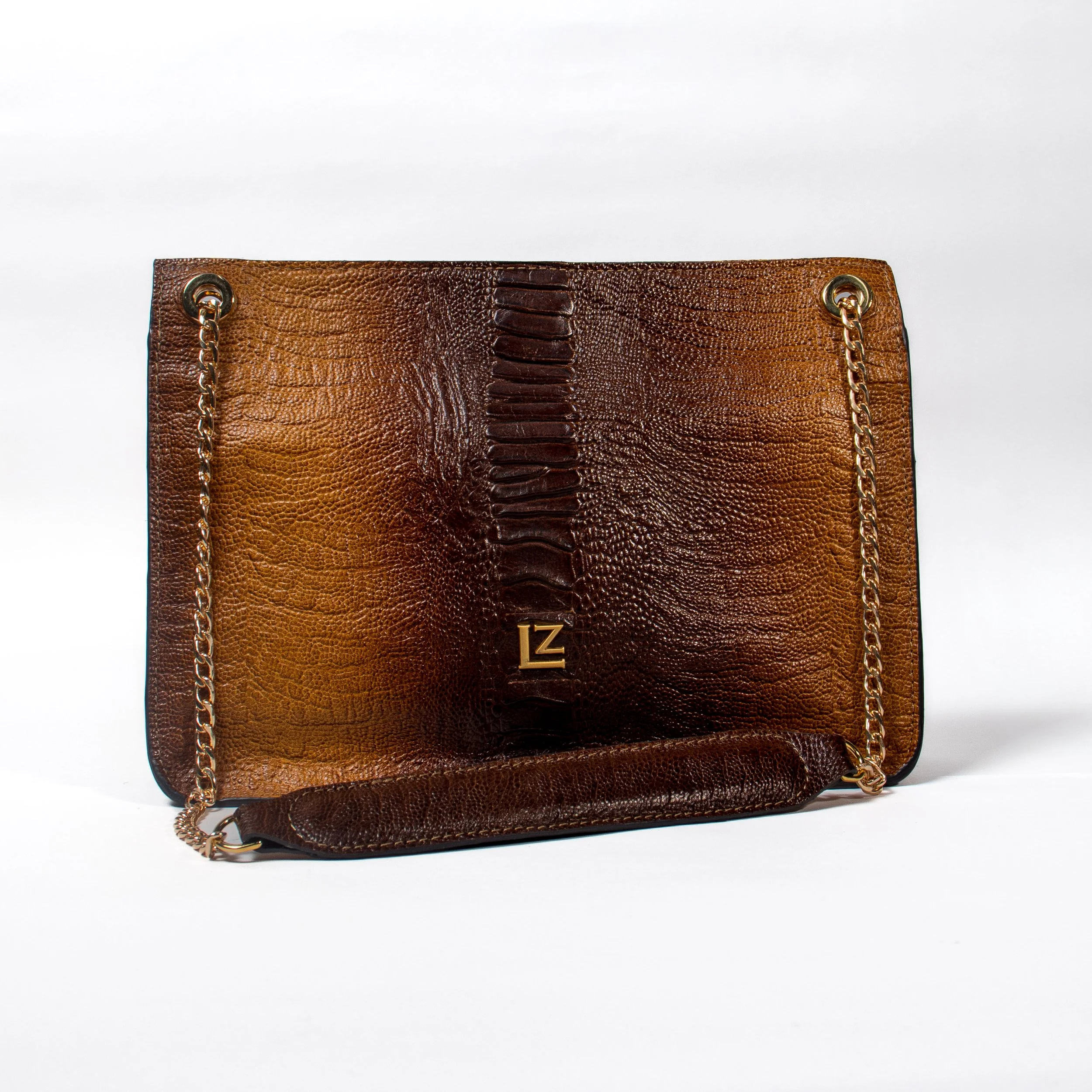 Bolsa Clutch - Café lagarto