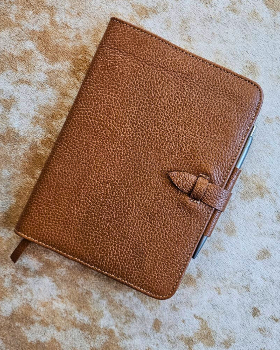 Porta Libreta con porta pluma - Miel