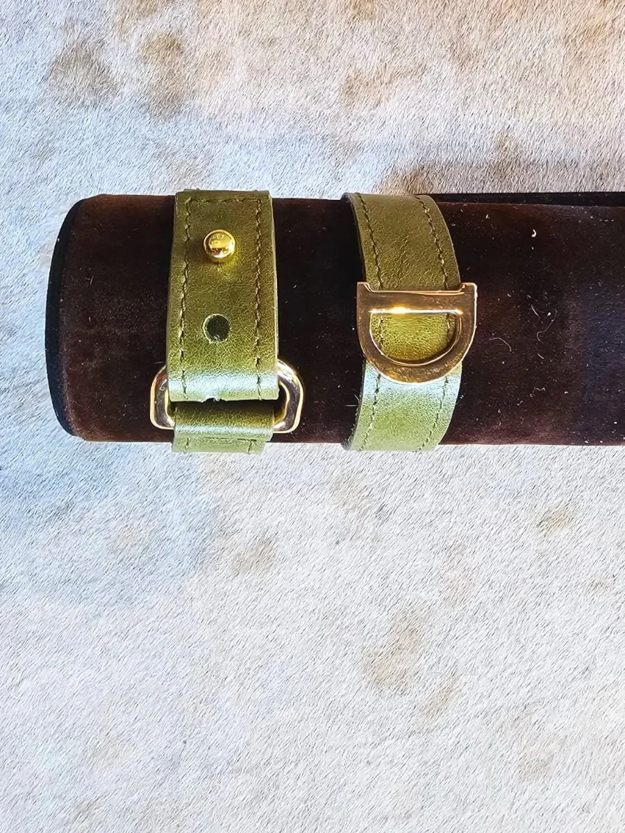 Pulsera de Piel Ajustable - Verde