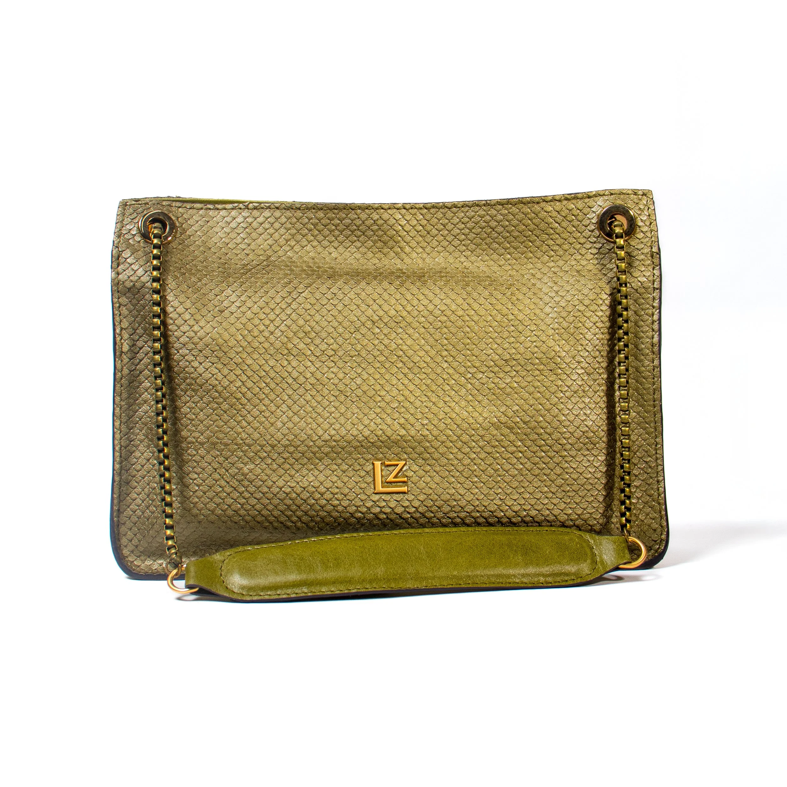 Bolsa Clutch - Verde escamas