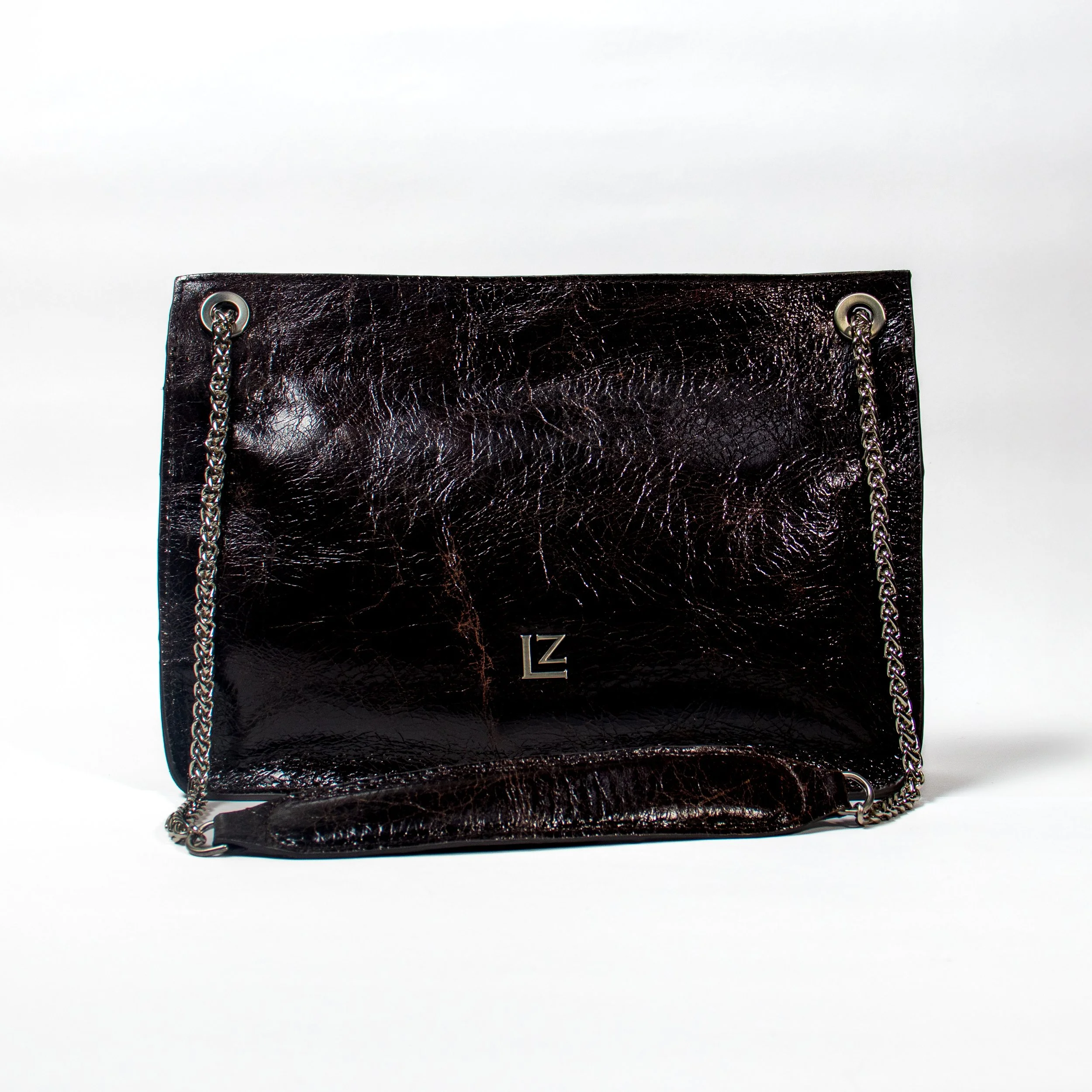 Bolsa Clutch - Cafe craquelado