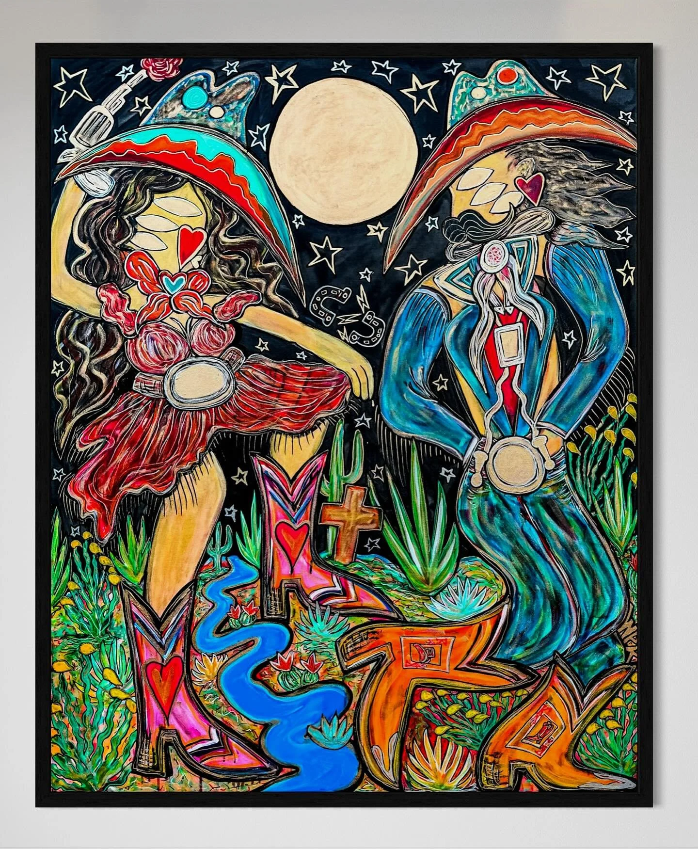 New Piece! ⭐️

&ldquo;Honkytonk Heaven&rdquo; &hearts;️
36x48&rdquo; Custom Wood Framed ✨