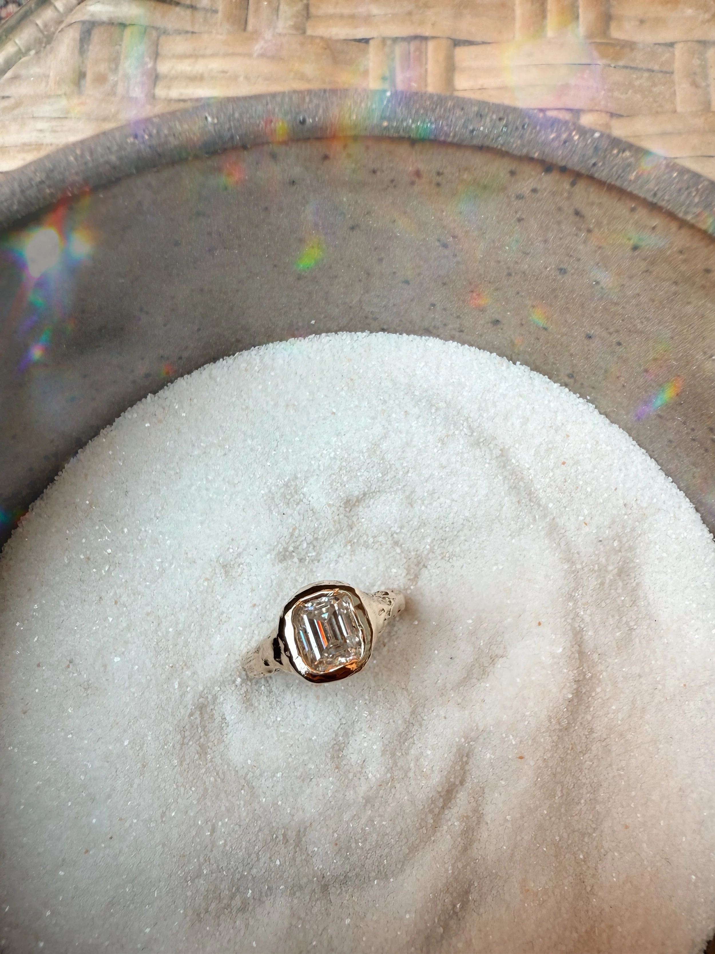 Aurelia - A 10k Yellow Gold Moissanite Signet