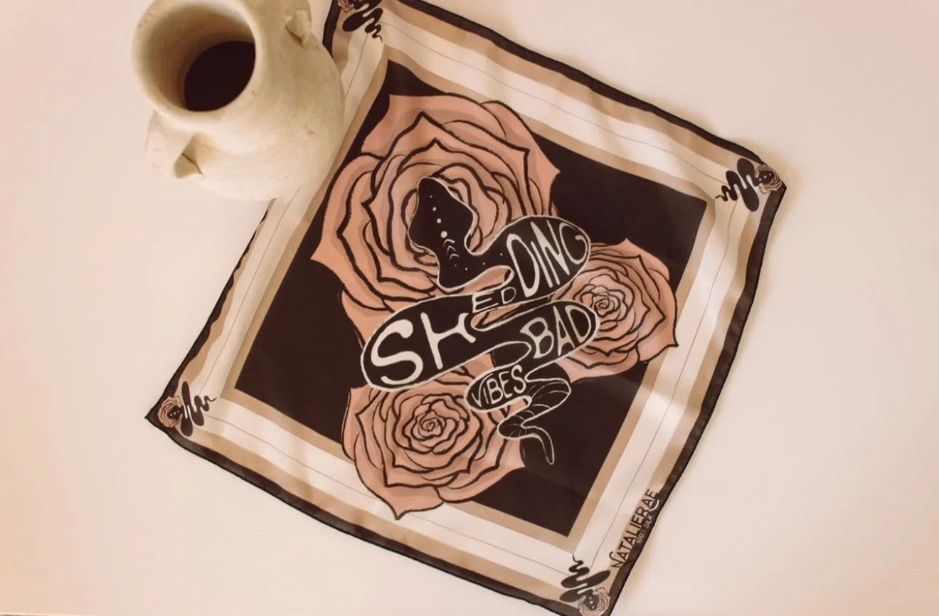 Shedding Bad Vibes - 100% Silk or Poly Chiffon