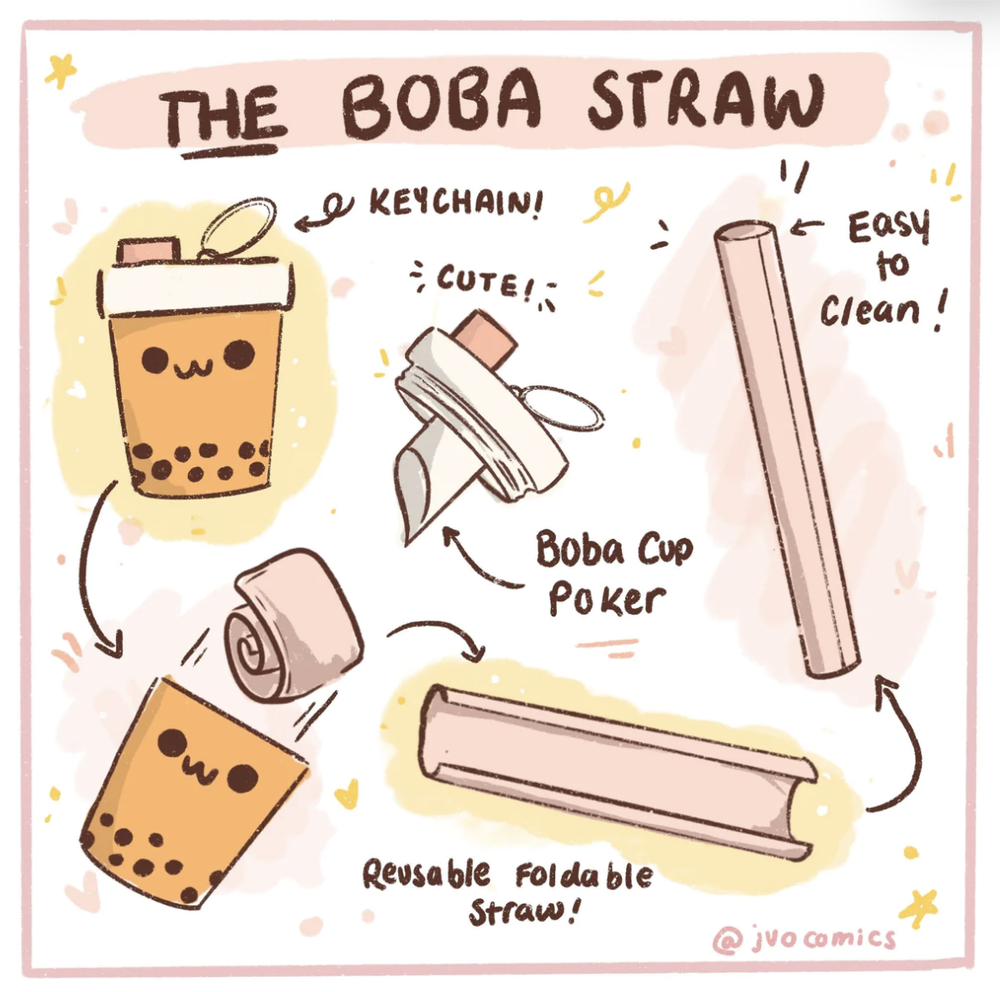 Boba Straw Keychain  Boba Tribes– Eco Beige