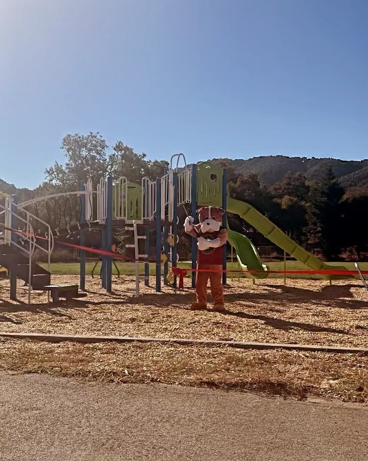 In case you missed the ribbon cutting yesterday, here are a few pictures &amp; videos of the kids being super excited for the new playground&hellip;and to add to the excitement, we even had Meatball in attendance who the kids absolutely love and have