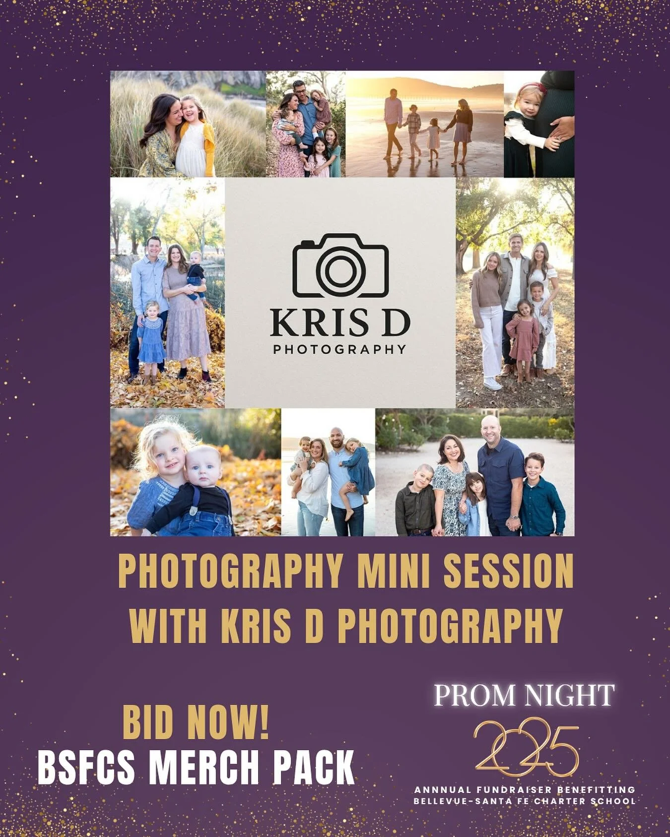 Auction Site Link in Bio! Item # 150  Photography Mini Session! Enjoy a 20&ndash;30 minute family photography session with Kris D Photography, capturing natural, timeless images of your loved ones. Perfect for updating family portraits or creating la