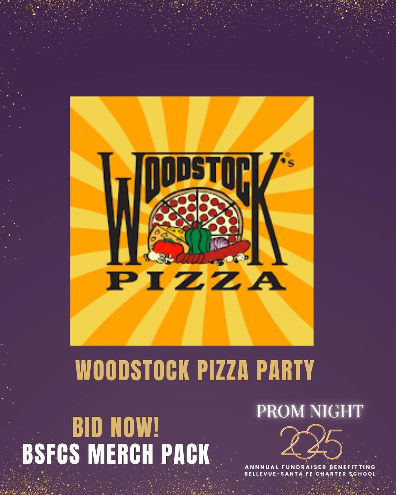 Auction Item Link in Bio! Item # 121  Pizza Party for 15! Enjoy a pizza party at local favorite Woodstock&rsquo;s - named #1 Independent Pizzeria in the Nation! Valued at $150.00!