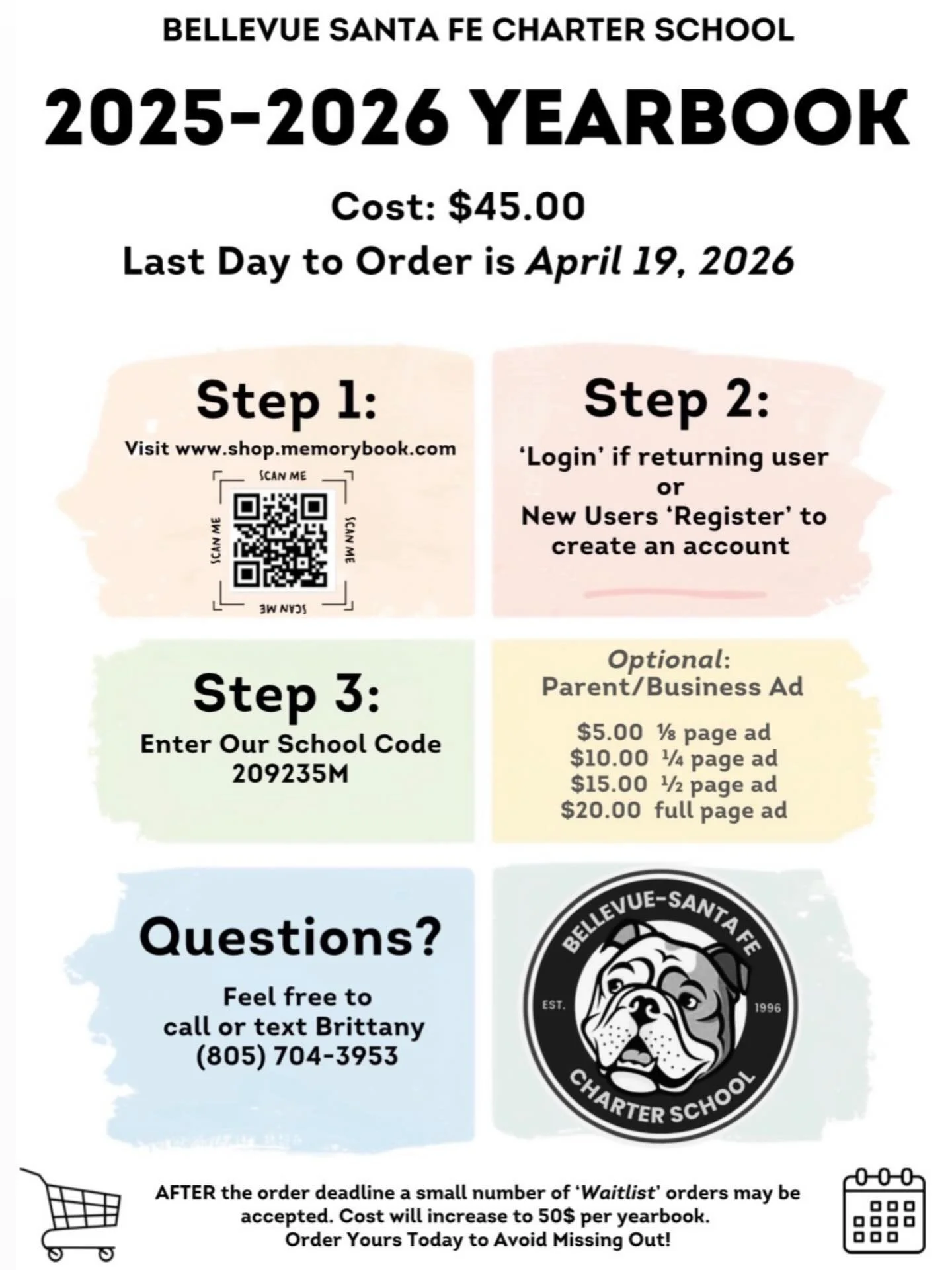 Yearbooks are on sale now! Last day to order is April 19th!