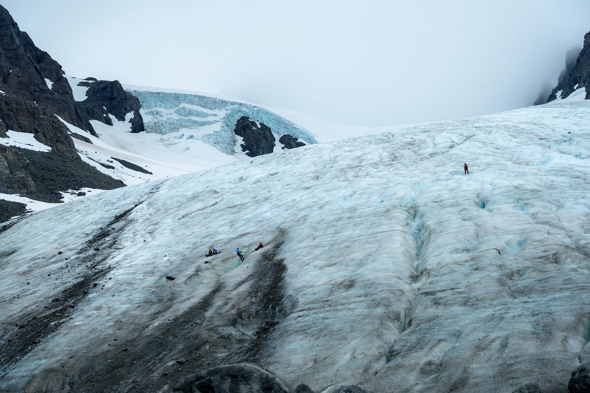 Wolverine Glacier with humans for scale.