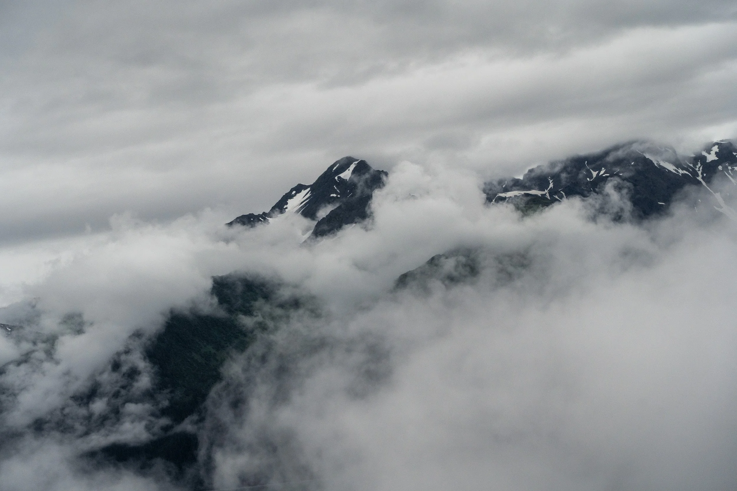 Unknown mountain peak from the helicopter.