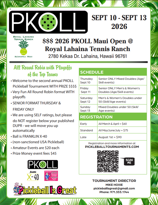 2026 PKOLL Maui Open @ Royal Lahaina Tennis Ranch