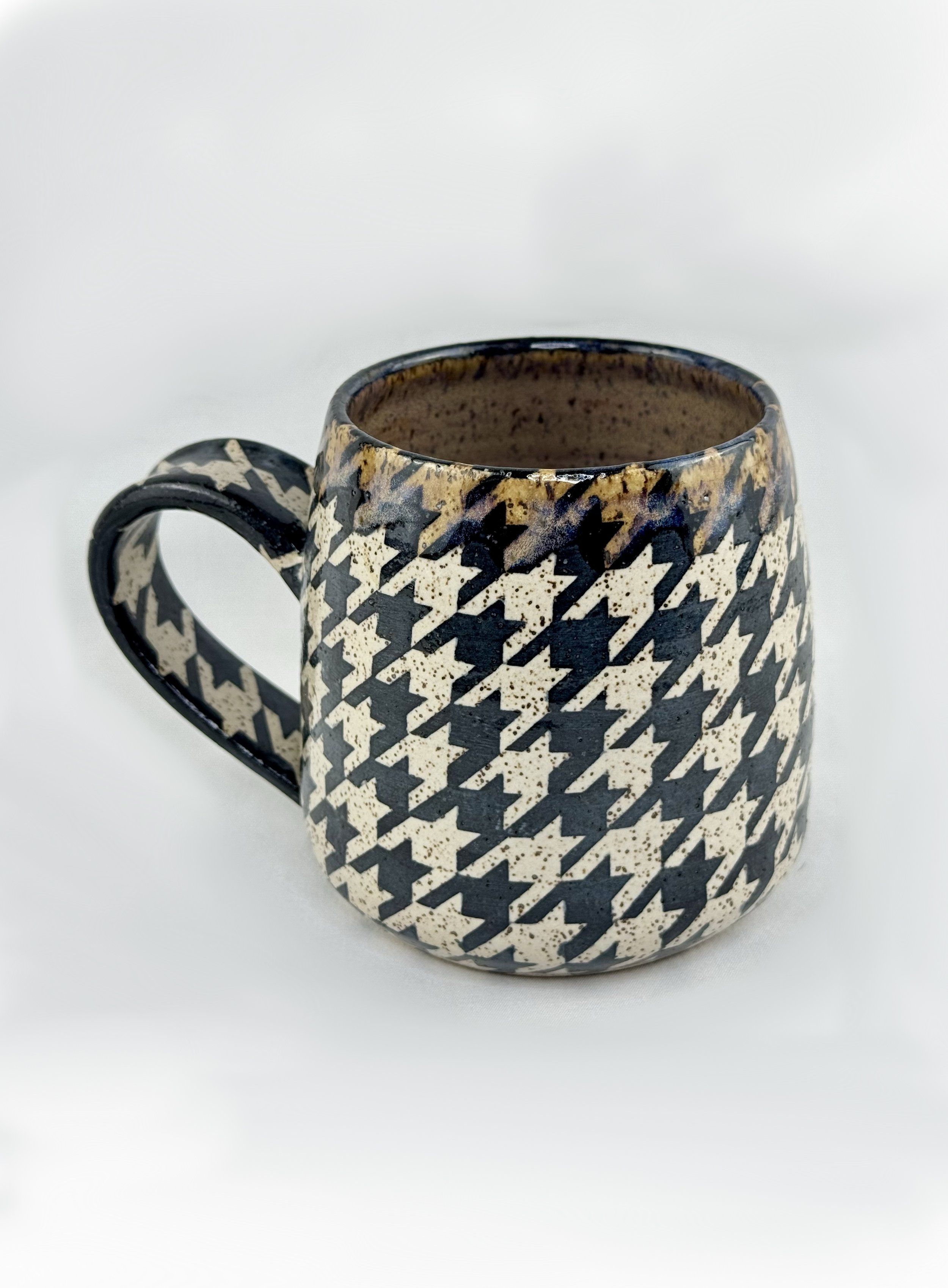 Cream and Black Houndstooth