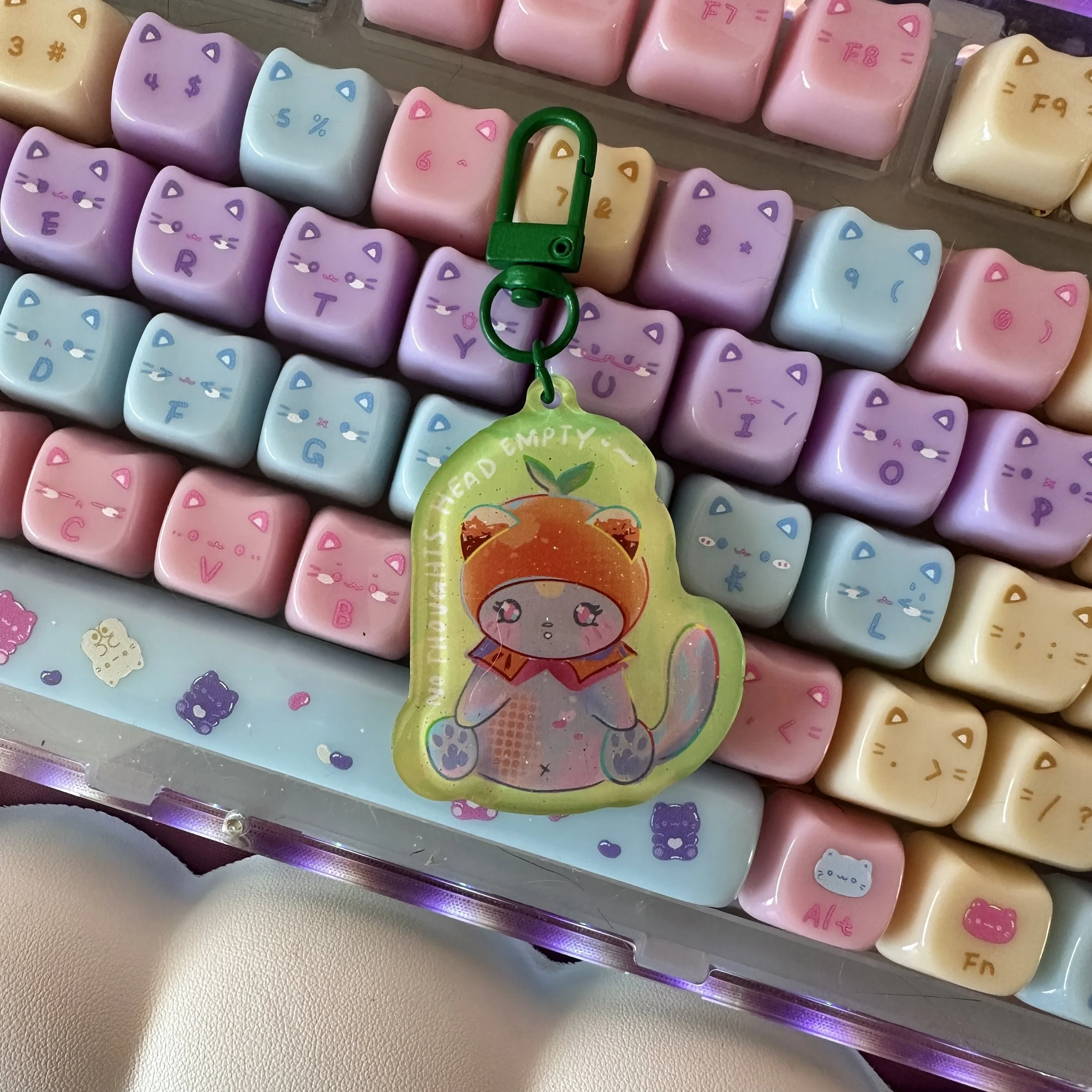 No Thoughts Luna Keychain