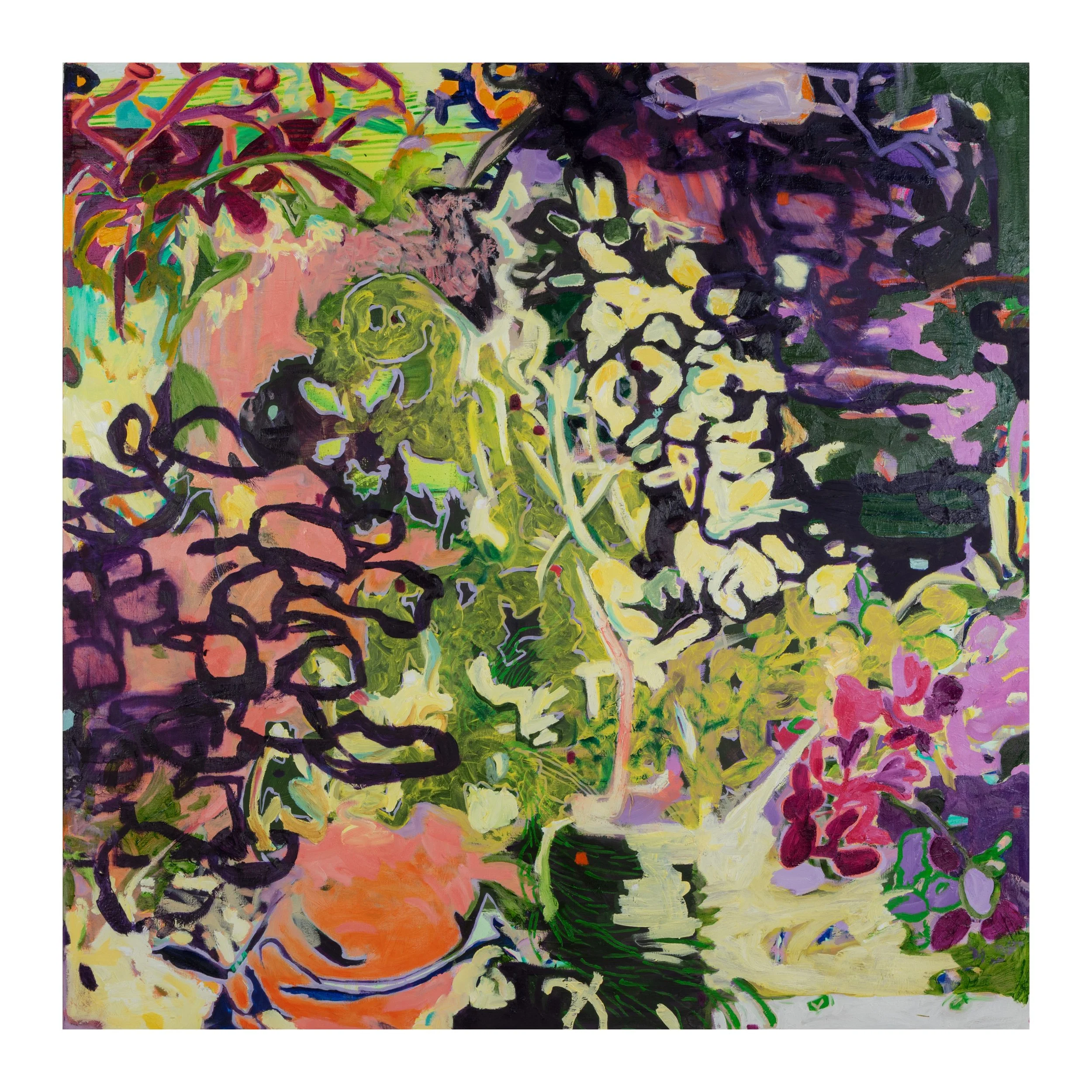 Eat electric salad (d), oil on canvas, 140 x 140 cm, 2025.