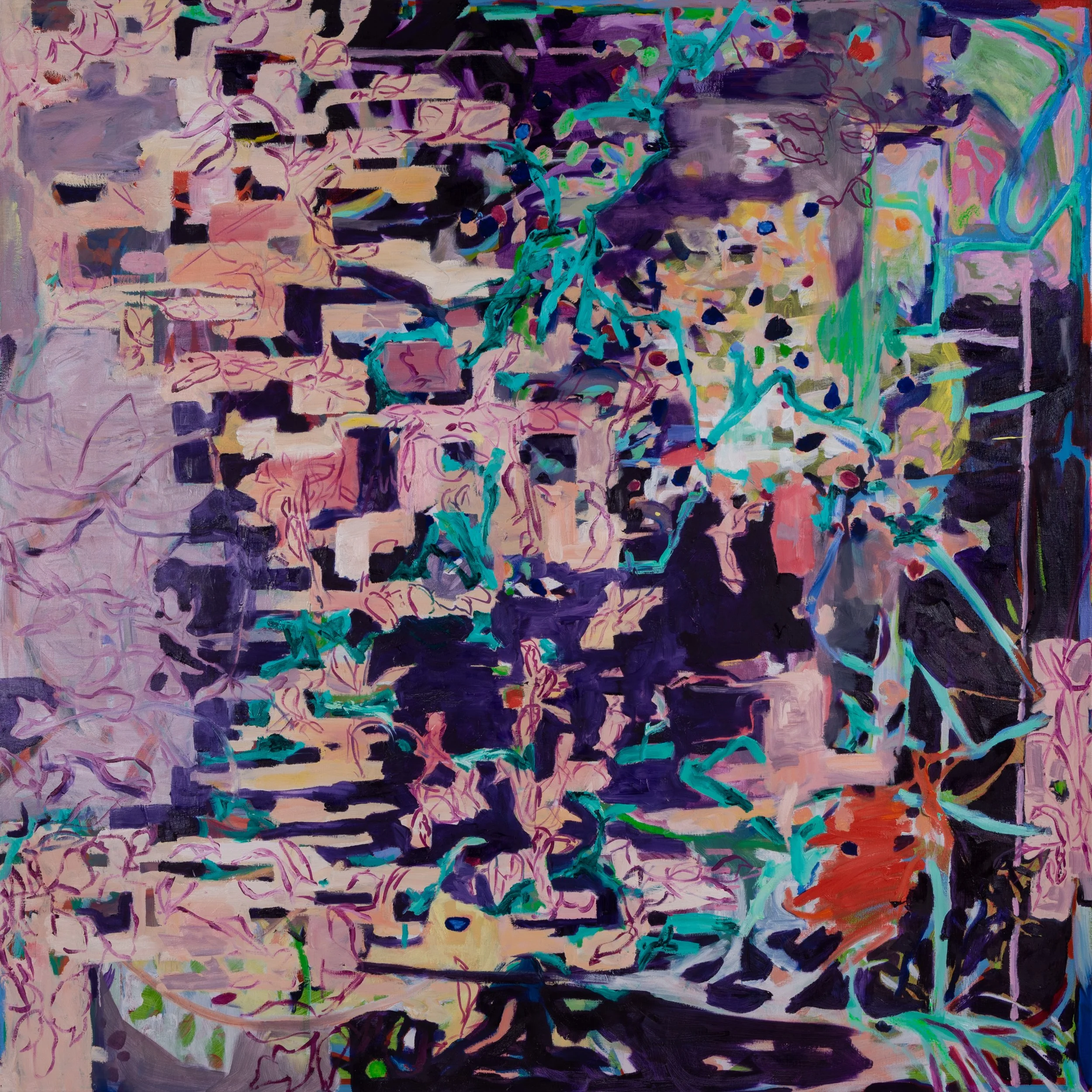 White wizard sticker, oil on canvas, 140 x 140 cm, 2025.