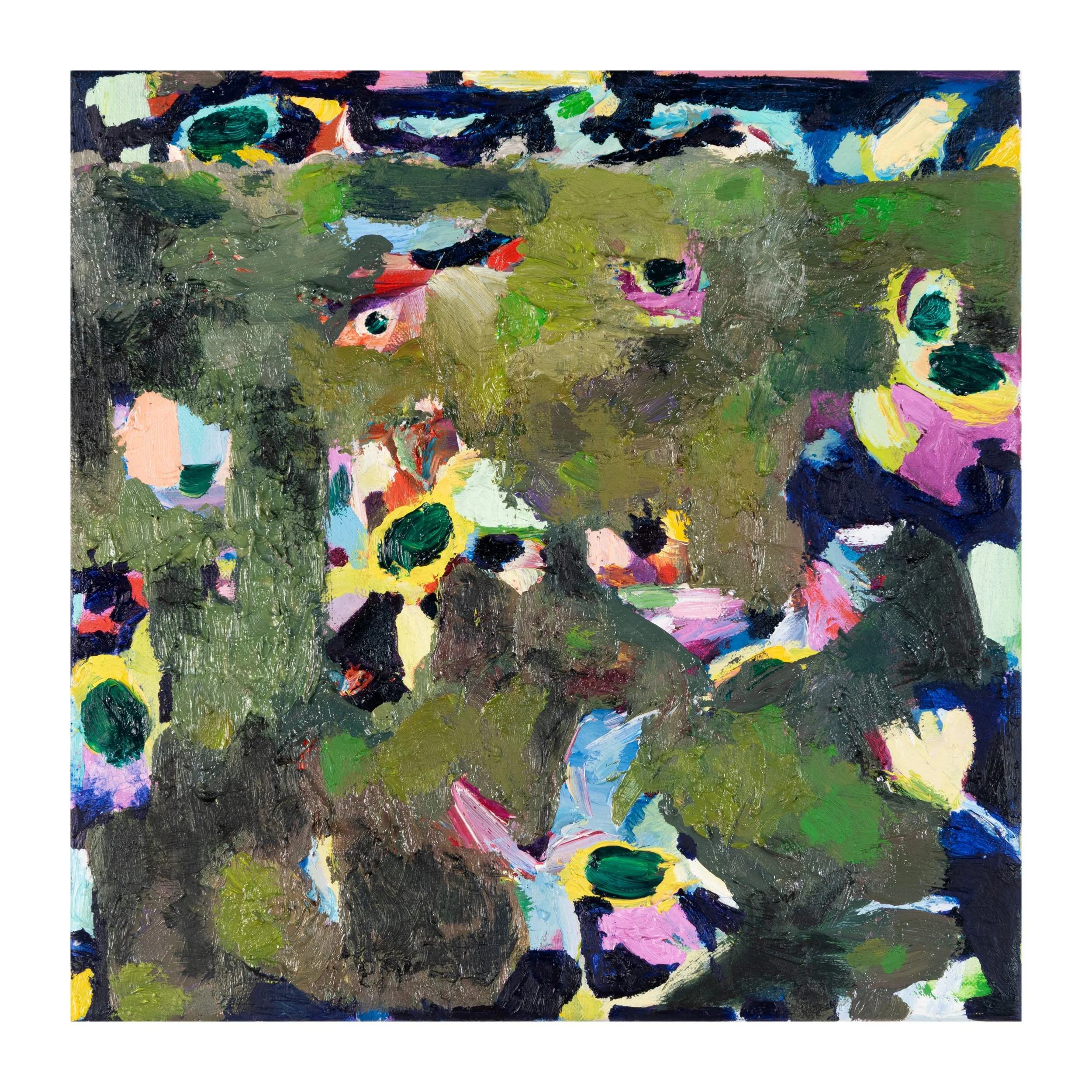 Being happy is my hobby, oil on canvas, 30 x 30 cm, 2026.