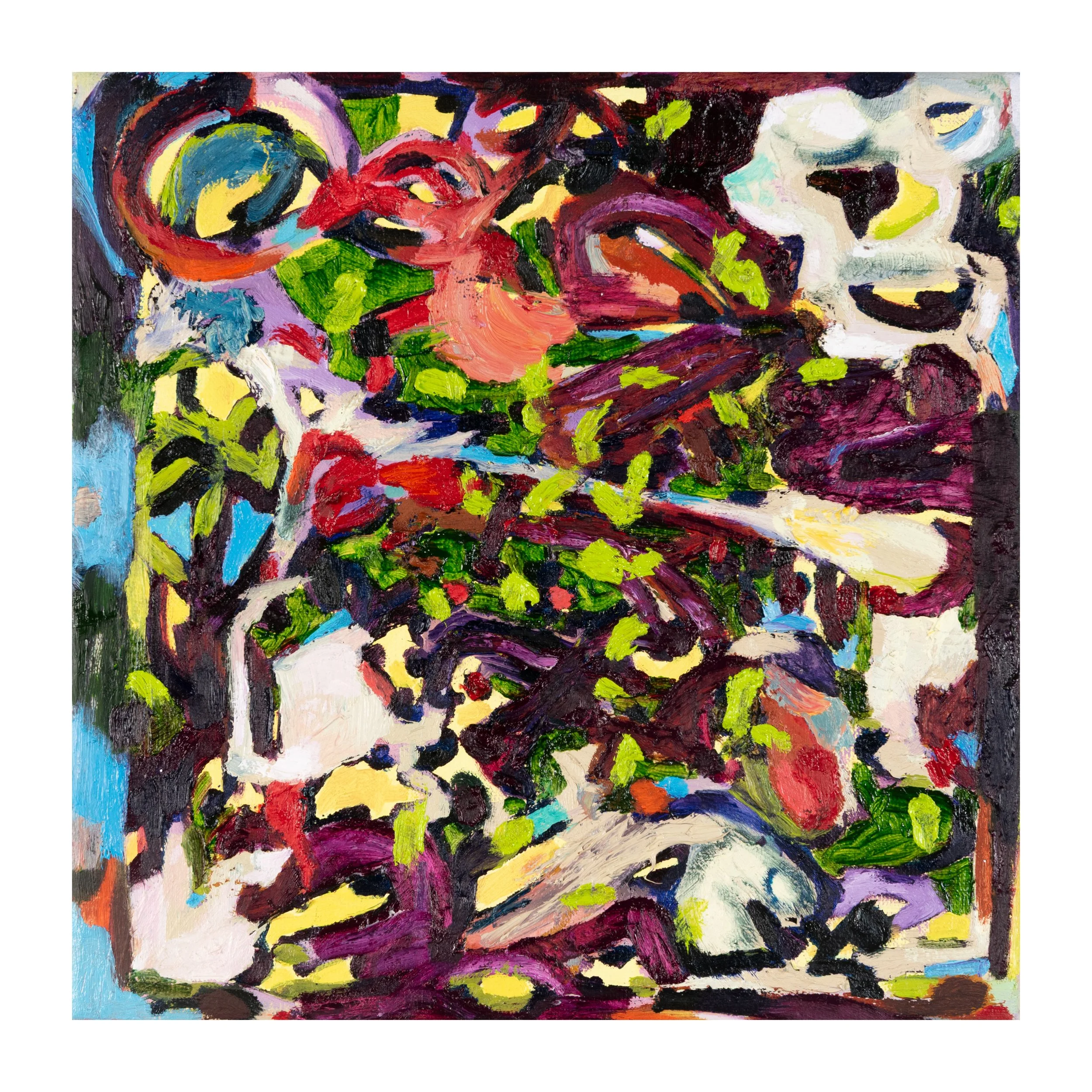 Spilled my jugo, oil on canvas, 31 x 31 cm, 2025.  