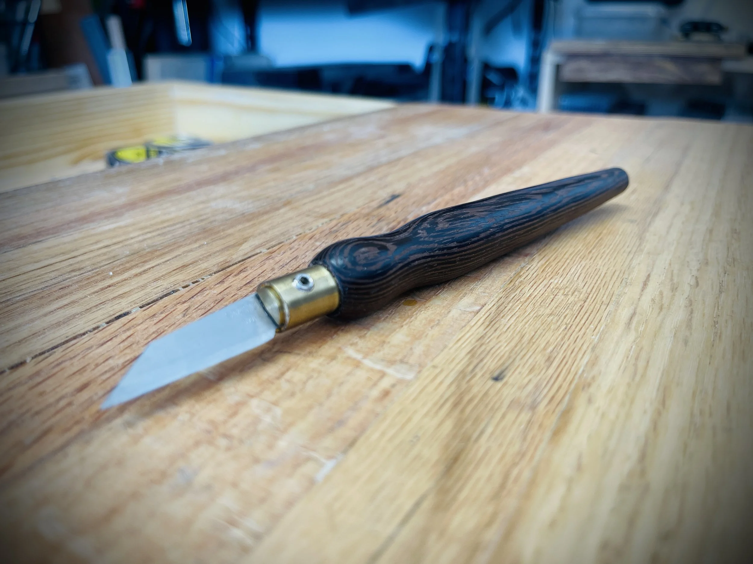 Handcrafted Marking Knife with Brass Collet