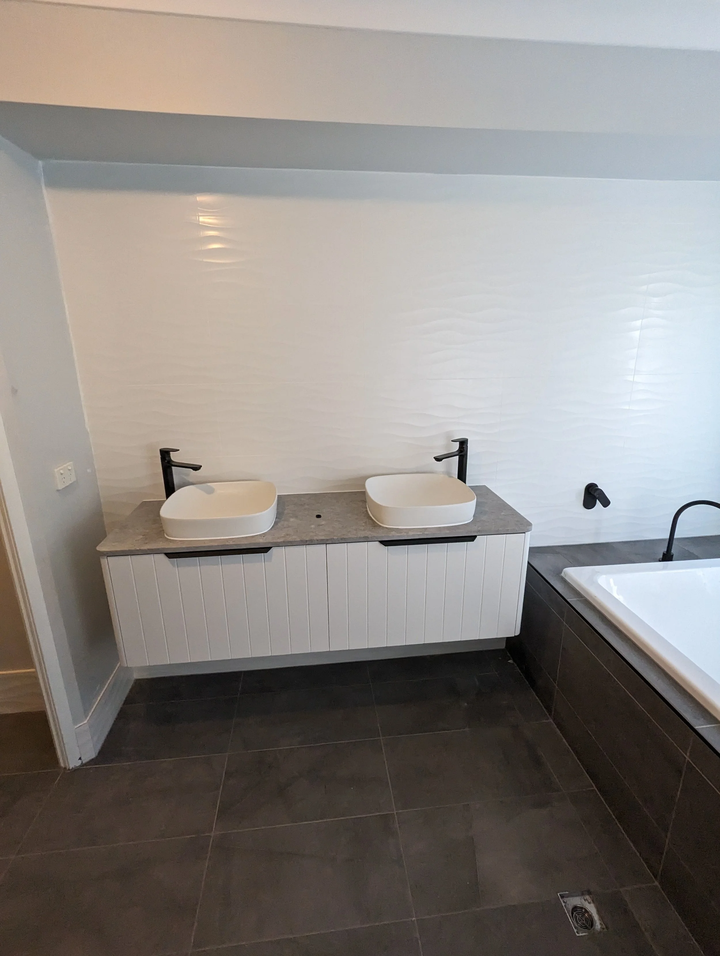 Bathroom Renovation - Double Vanity, Basin, Mixers, Bath