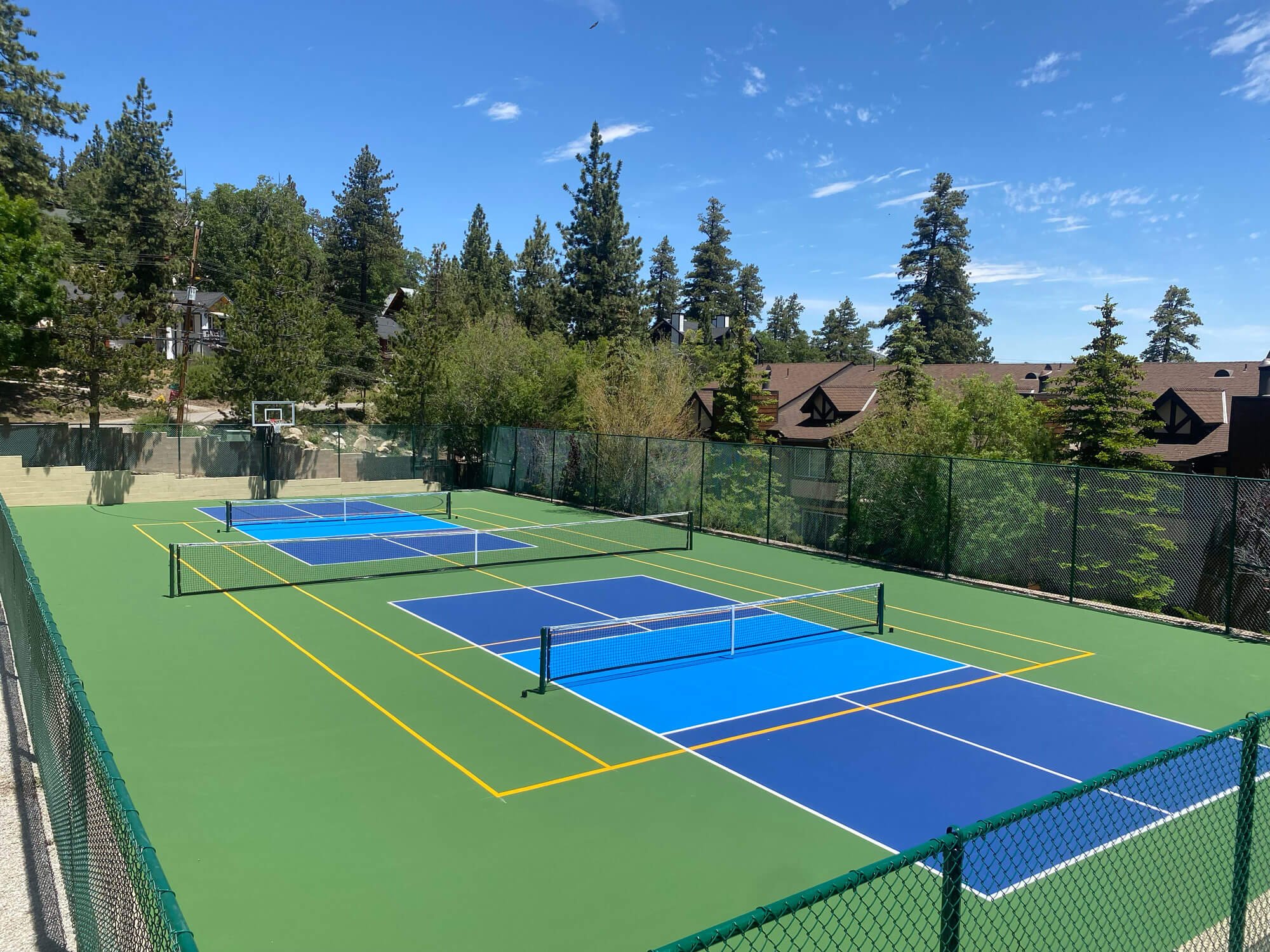  Completed combination court built by Palm Springs Tennis Courts in a mountain town near Palm Springs, California. 
