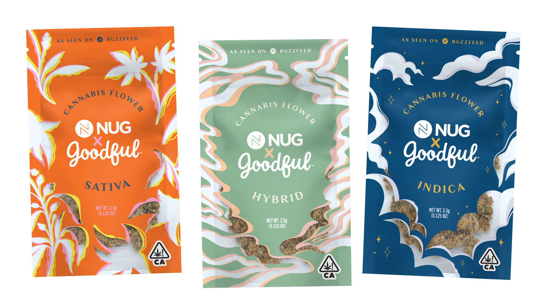 cannabis flower pouch packaging design