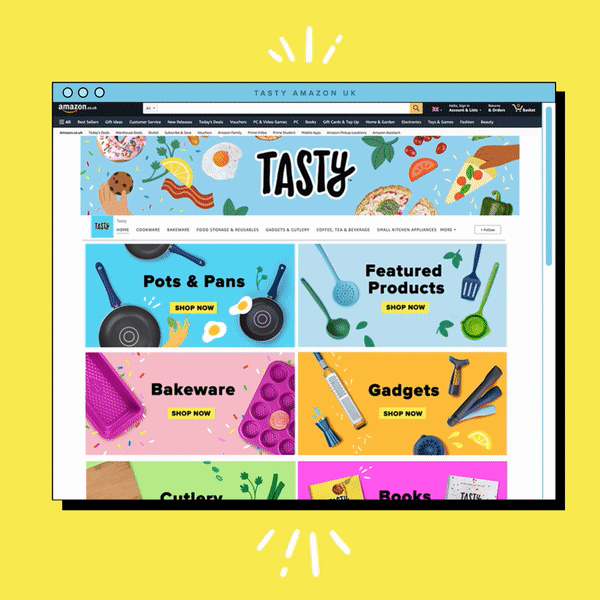 tasty product page amazon e-commerce