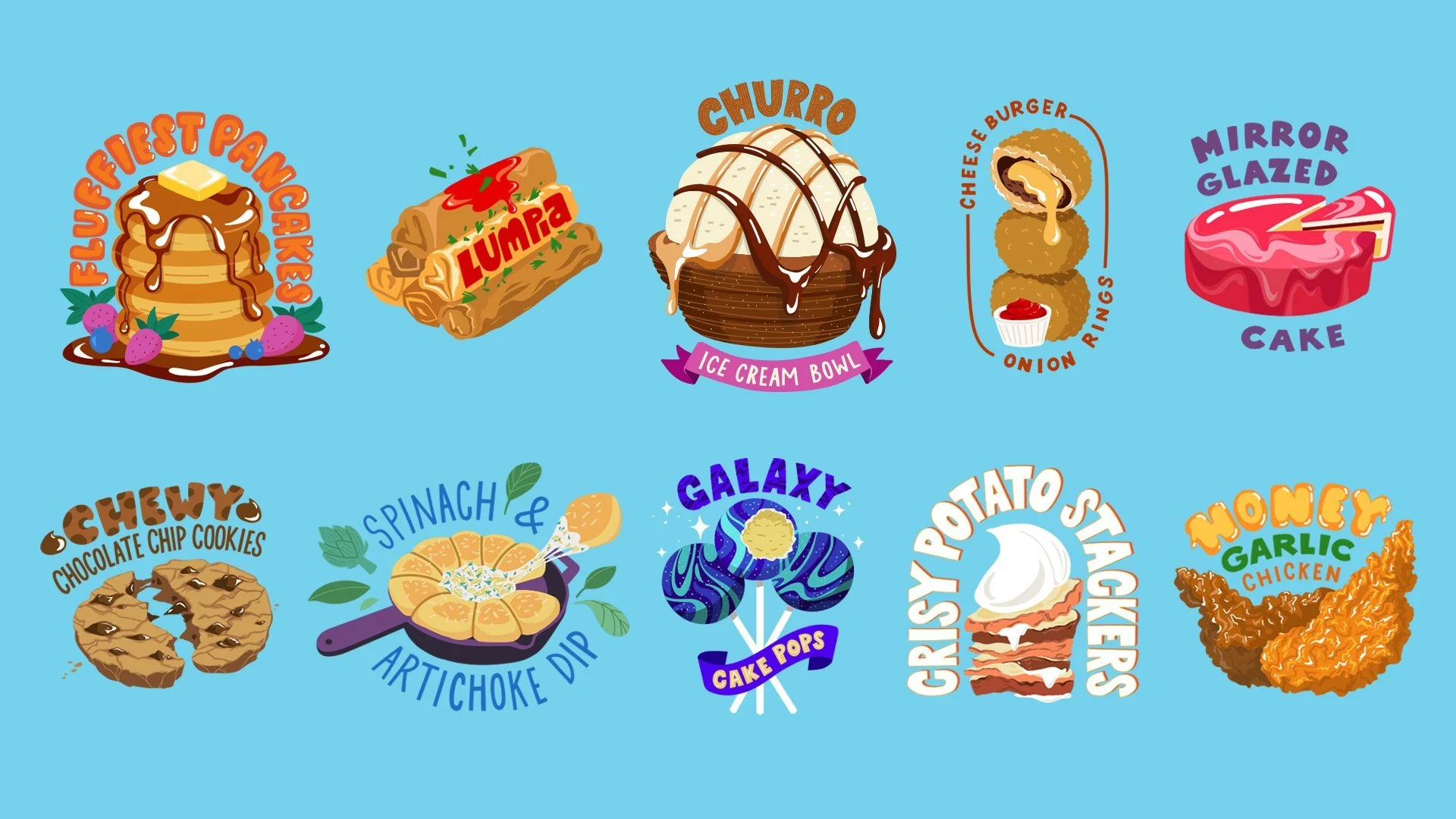 illustrated tasty trendy food