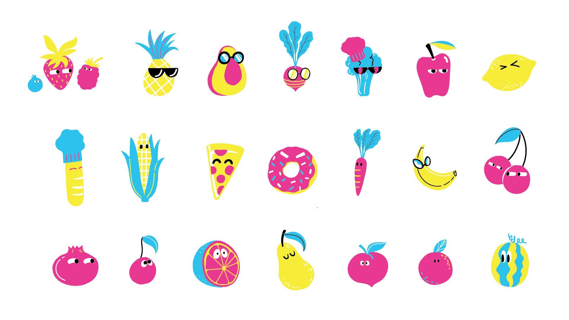 food character icon design