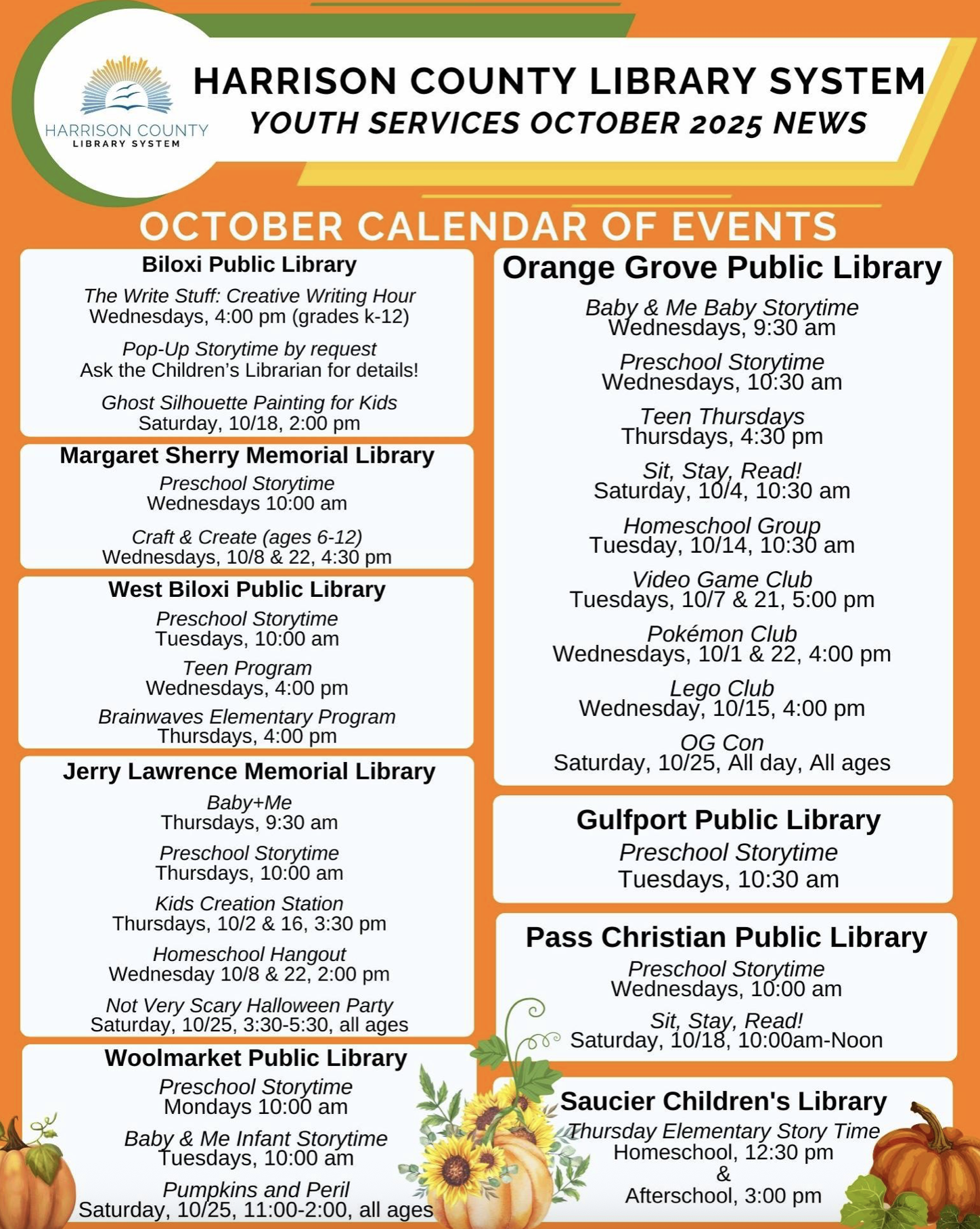 Harrison County Library October Events