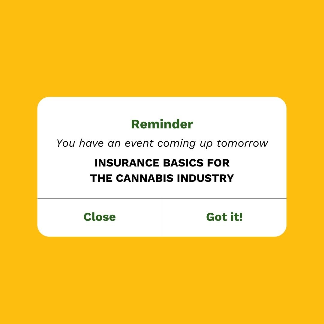 Join us tomorrow, January 31 from 11am-12pm for &quot;Insurance Basics for the Cannabis Industry,&quot; presented by Tony Velishek from North Risk Partners. It's free for members and $15 for non-members. Registration link in bio.