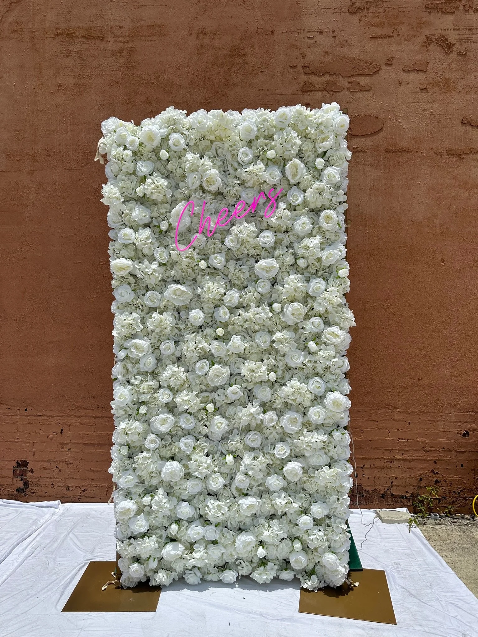 White Floral Pipe & Drape Backdrop