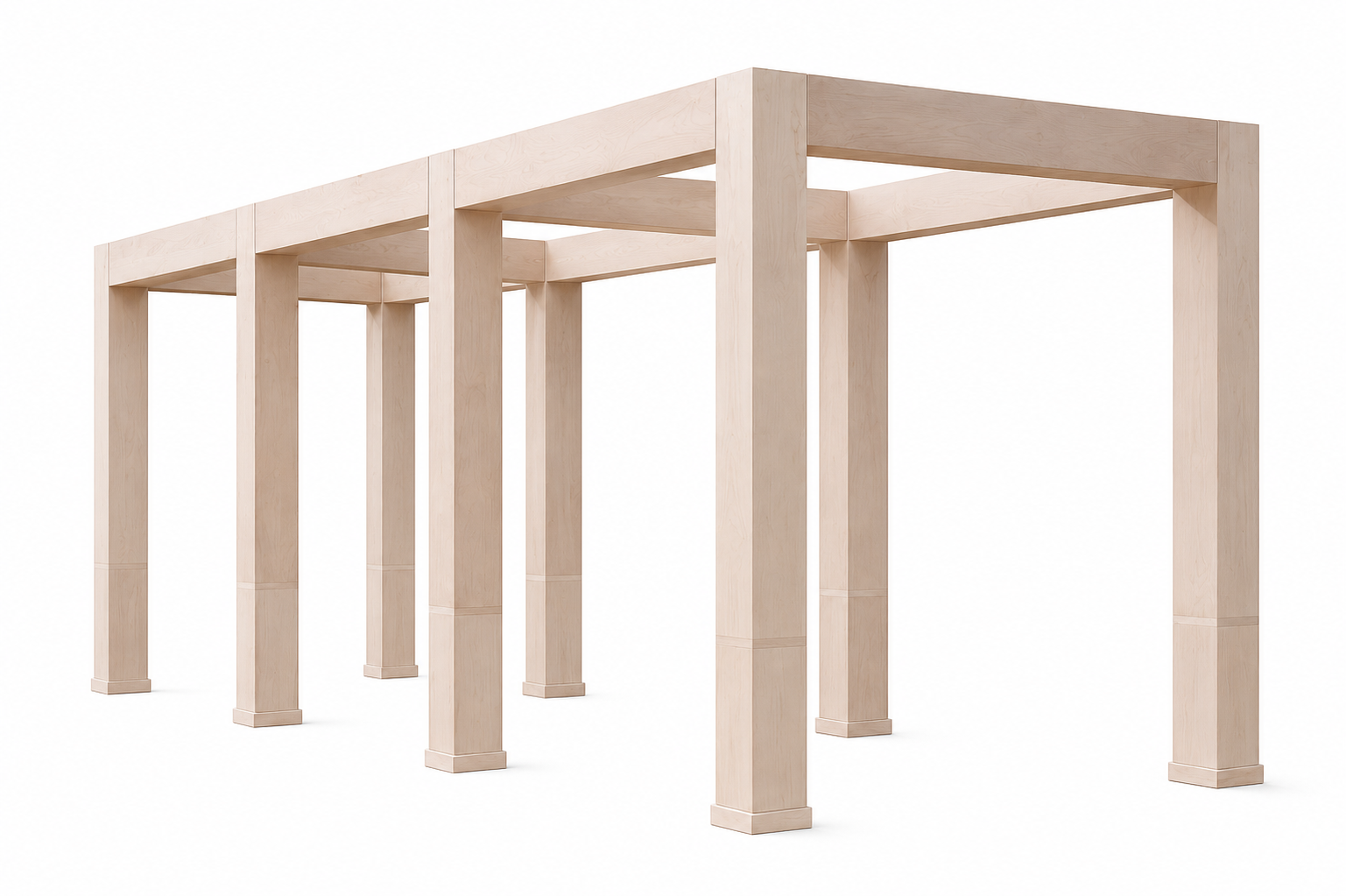 10ft x 10ft Wood Natural Pergola - 24ft runs