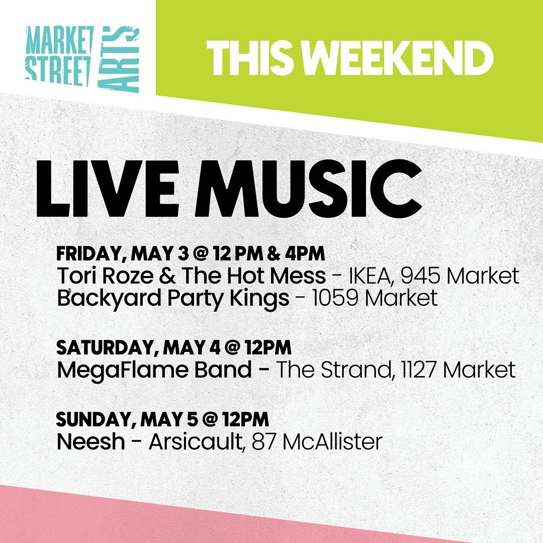We&rsquo;re taking that &ldquo;First Thursday&rdquo; party magic into the weeekend! Enjoy live music by Busk It! musicians courtesy of @marketstreetarts. 🎶 Apply to be a Busk It! artist, or get more info at marketstreetarts.org.

Live music on Marke