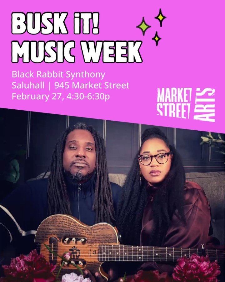 Busk it! musicians are back on Market Street! Catch new additions to the roster @blackrabbitsynthony and @theleafs415.

SF Music week formally kicks off a new Busk it! Season in Mid-Market, featuring weekly sets of live music from local Bay Area arti