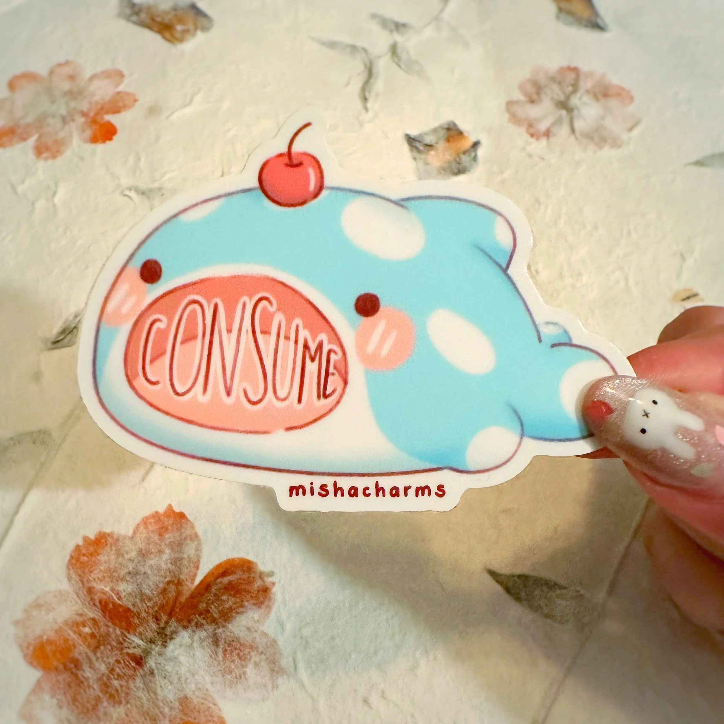 whale shark: consume die cut sticker